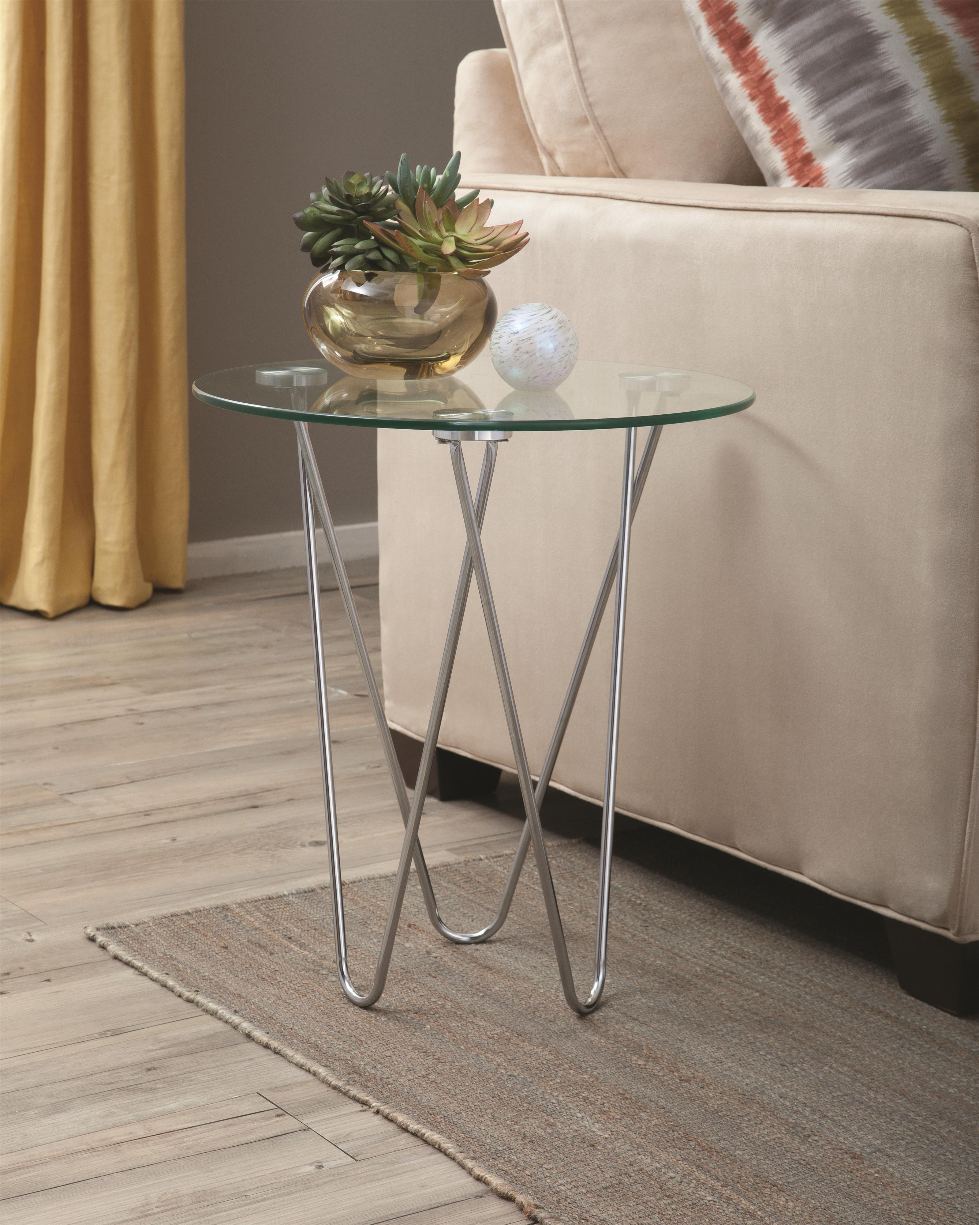 Coaster Accent Tables Petite Accent Table w/ Glass Top Value City